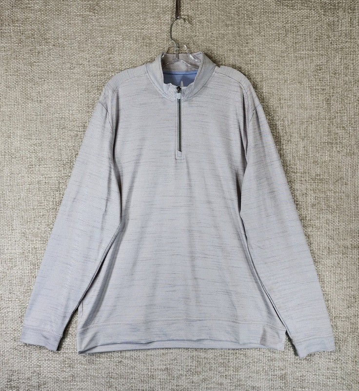 Johnnie-O 1/4 Zip Apex Performance Shirt Golf Mens XL Seal Gray Stretch Surf
