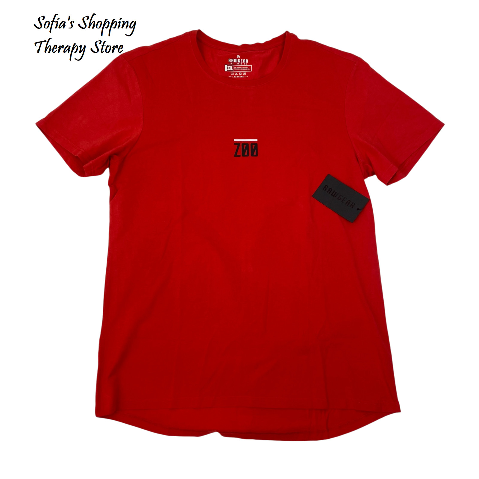 Raw Gear T-shirt Zoo Culture Men Short Sleeve RED 2XL Black ZOO Graphic Cotton gallery