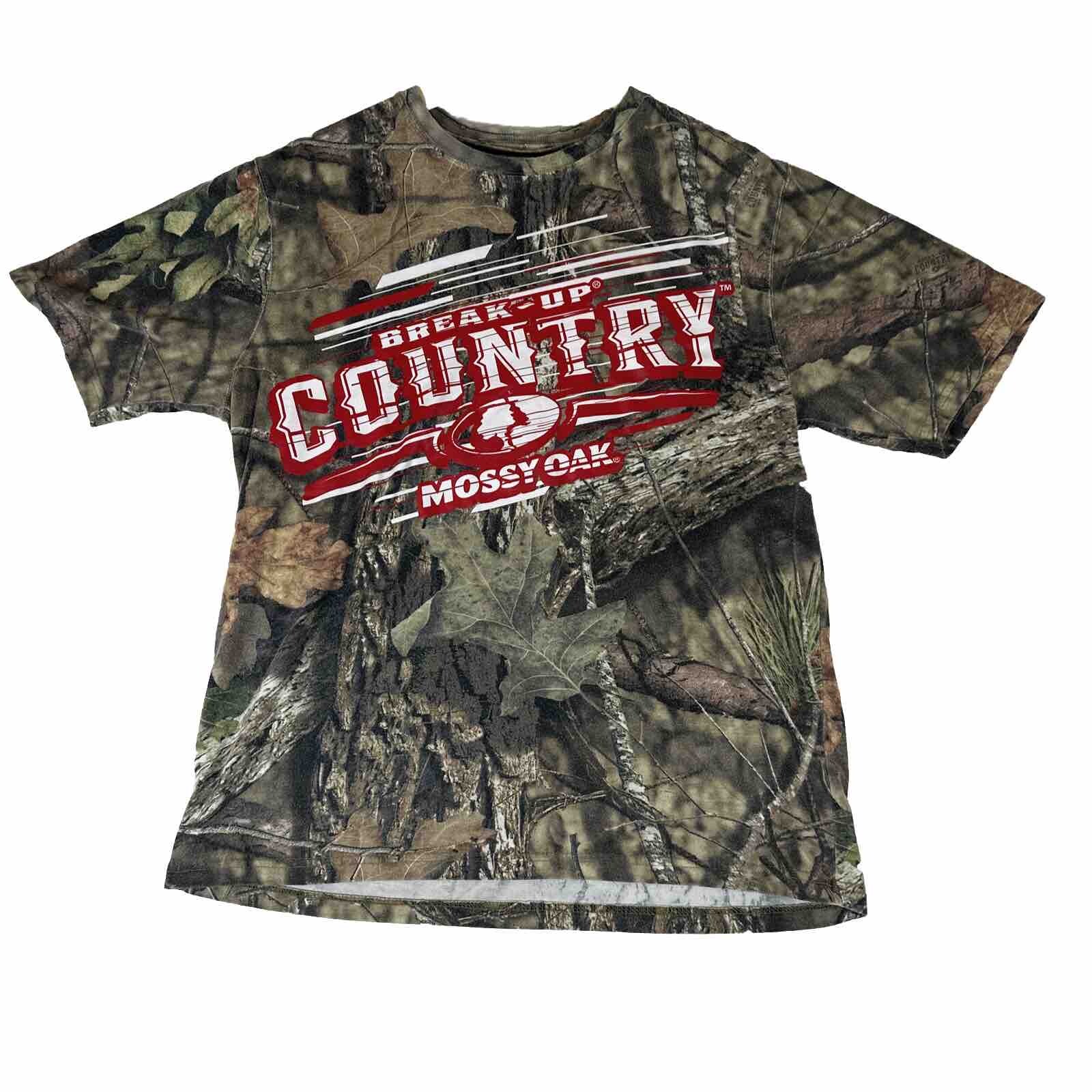 Y2K Mossy Oak Shirt Men’s M Camouflage Short Sleeve Break Up Country Hunting