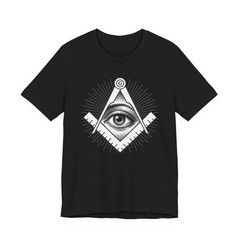 All-Seeing Eye Square and Compass T-Shirt | Esoteric Symbolism Tee