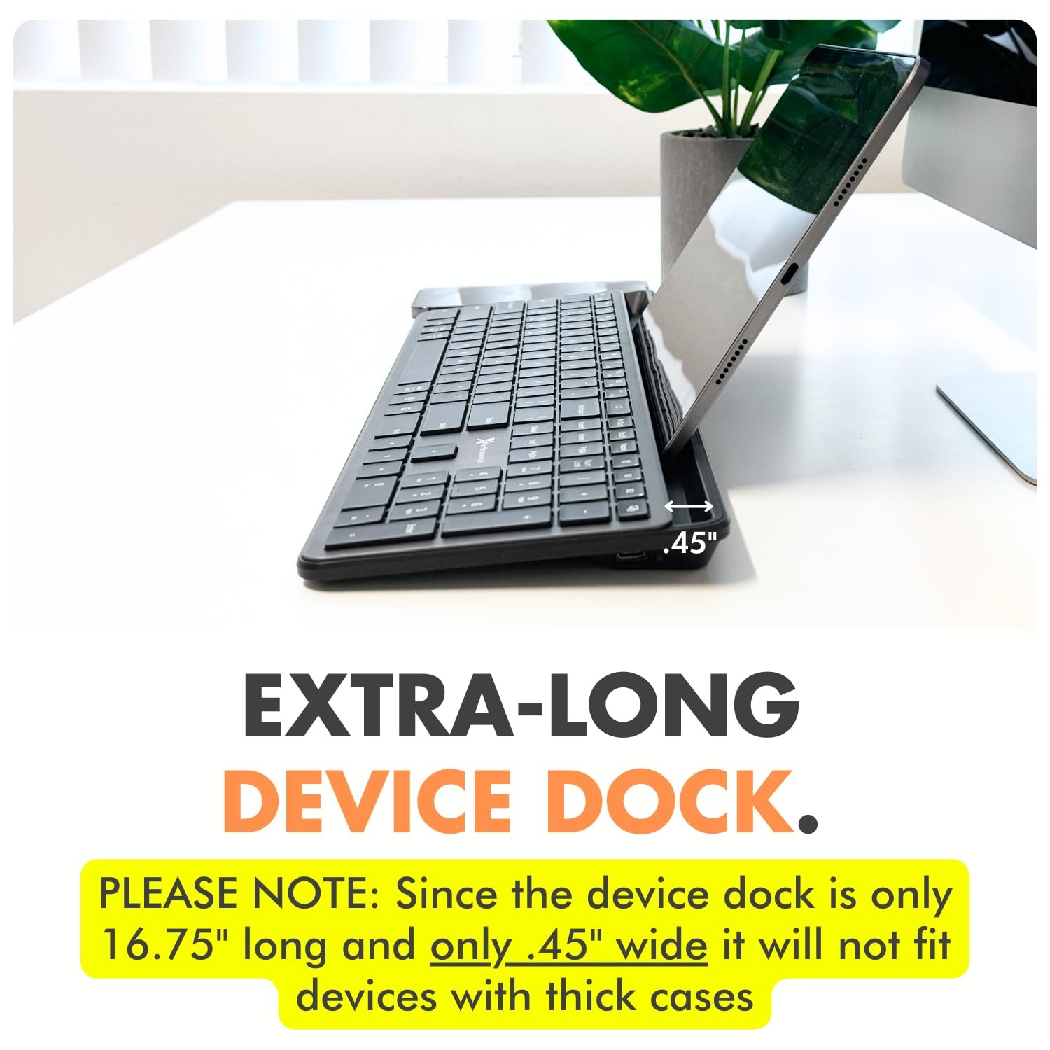 X9 Full Size Bluetooth Keyboard with Phone Holder - Backlit Wireless Keyboard, S