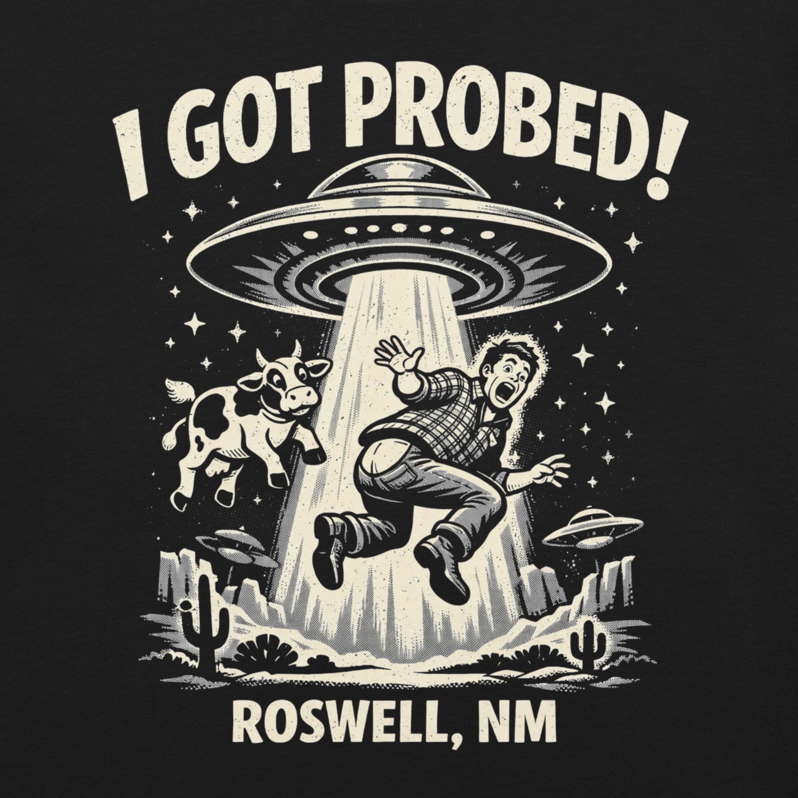 I Got Probed Roswell NM T-Shirt Funny Alien Abduction UFO Retro Sci-Fi Humor Tee gallery