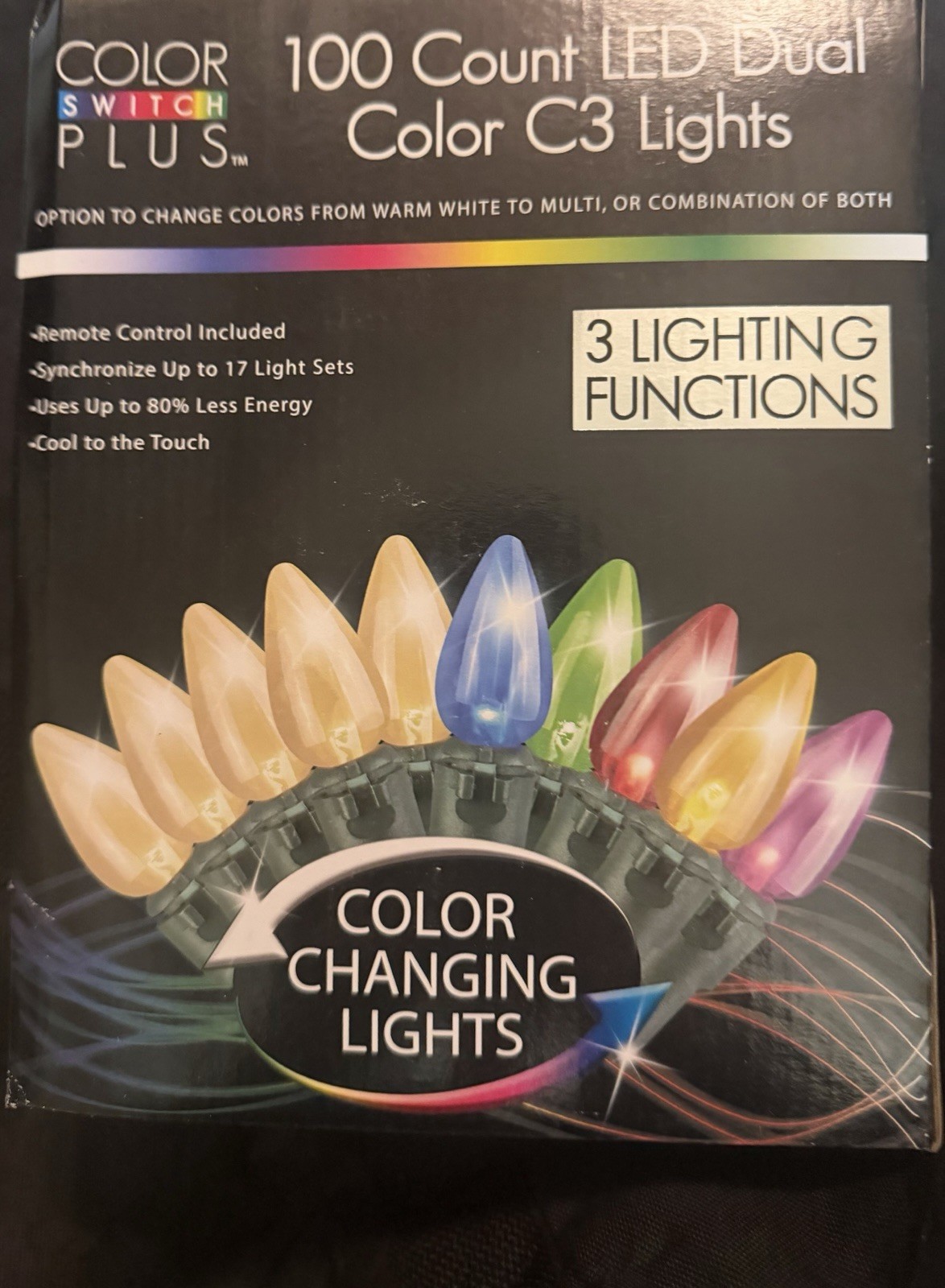 Color Switch C3  LED 100 String Lights with Remotes