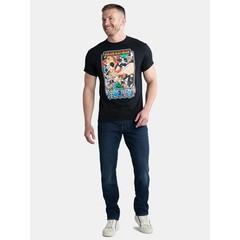 Mens One Piece Straw Hat Crew Short Sleeve T Shirt Black Anime X-Large XL