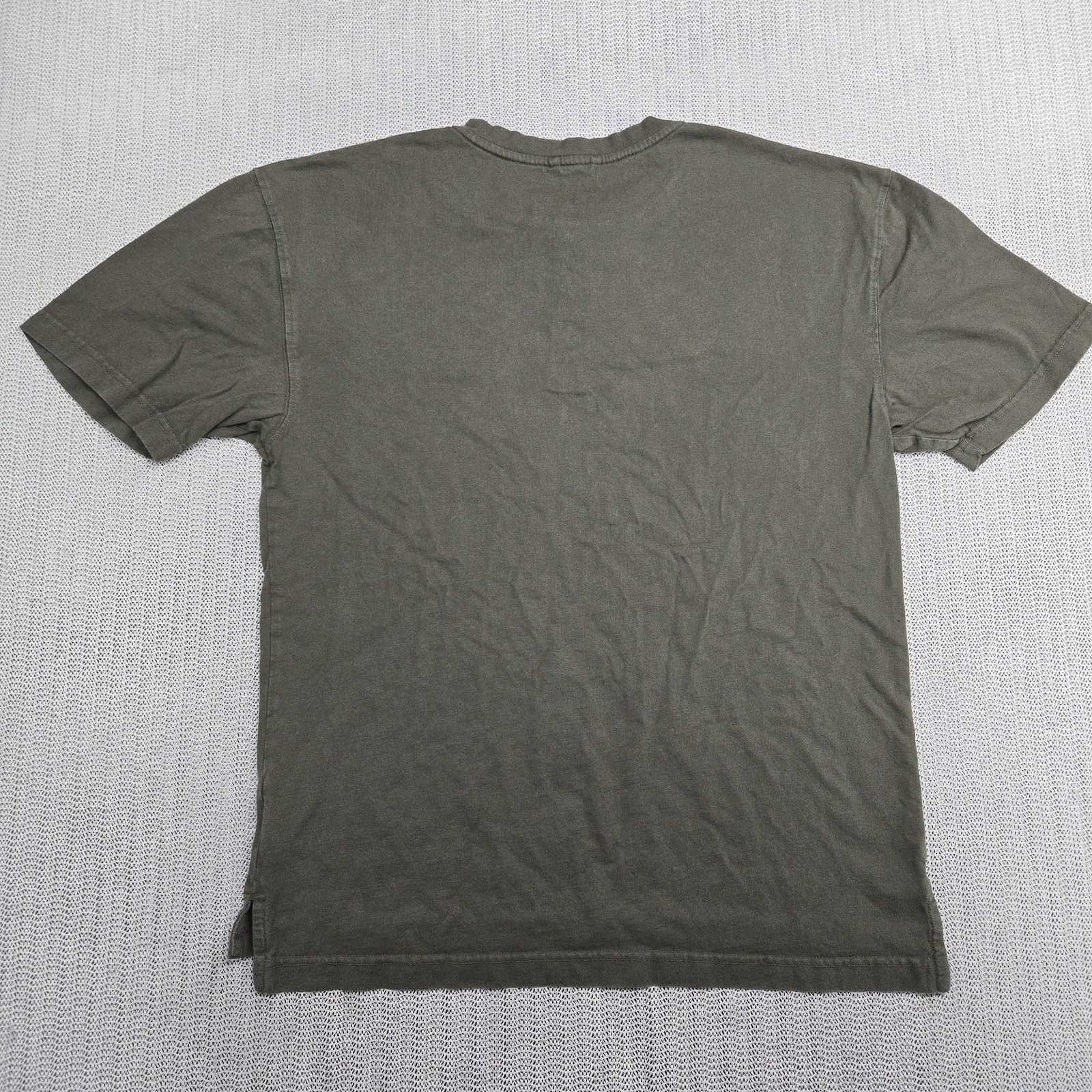 Red Head Henley Shirt Mens Medium Olive Green Short Sleeve Chest Pocket Tee gallery