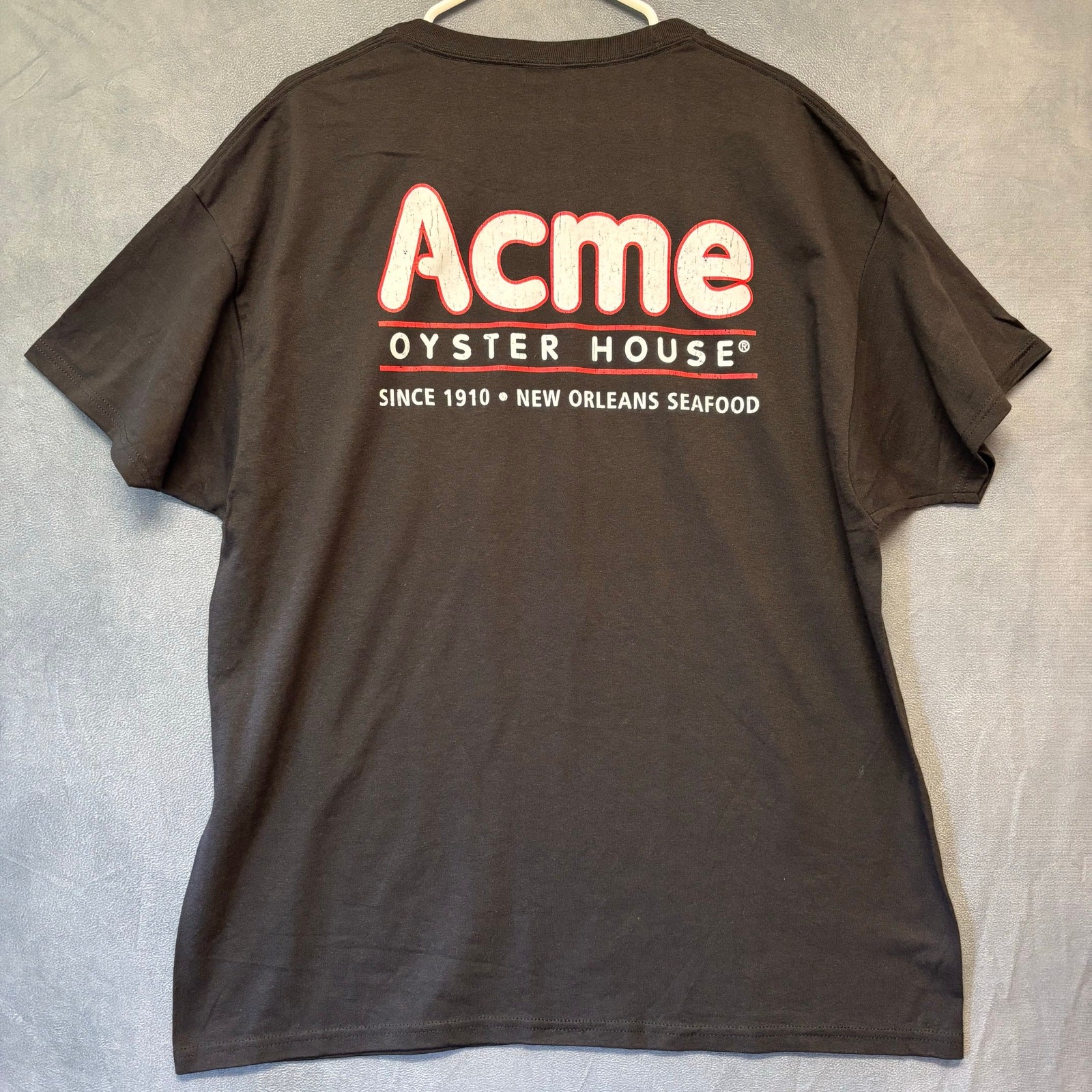 Hanes EcoSmart Acme Oyster House #RAWSOME T-Shirt XL Black New Orleans Seafood gallery