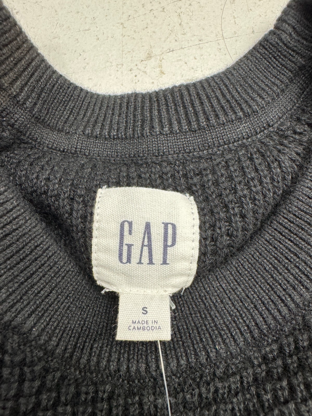 Gap Black Waffle Knit Long Sleeve Pullover Henley T Shirt Mens Size Small New gallery