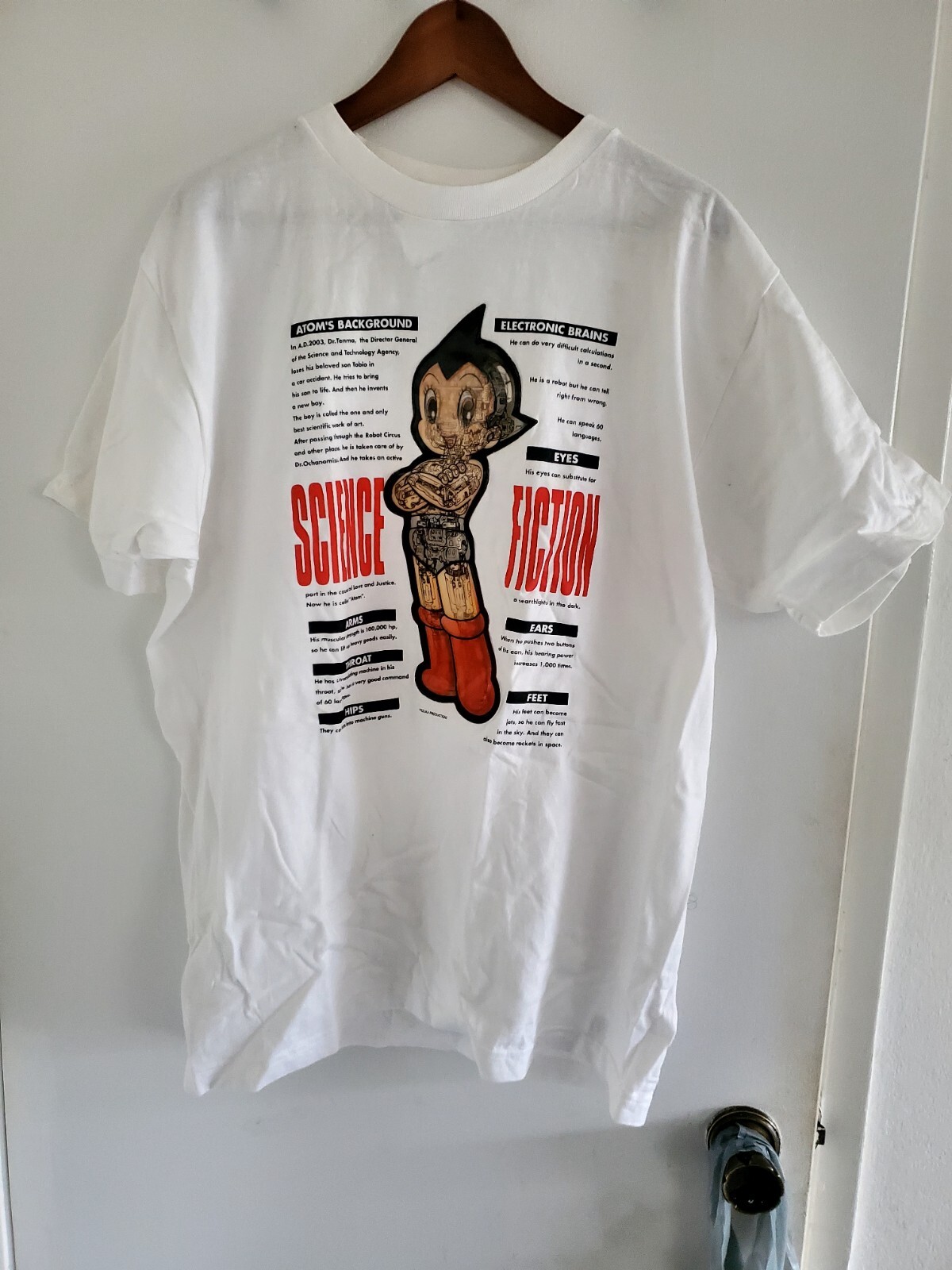 Astro Boy Tezuka Mighty Atom 3D Hologram Men’s White T-Shirt Size XL Japan