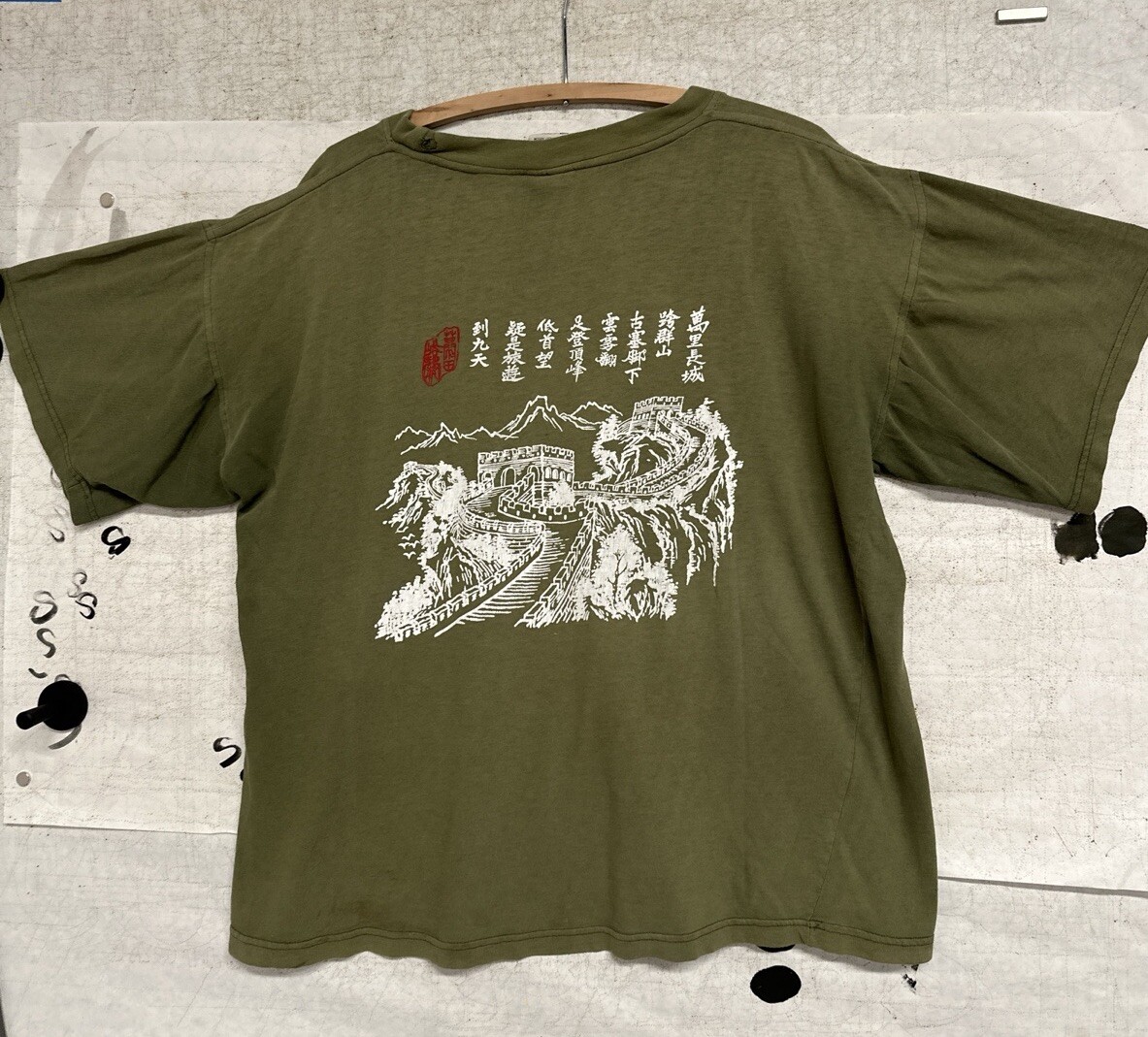 Vintage Hang Ten T Shirt 90s I Climbed The Great Wall of China Double Print XL gallery