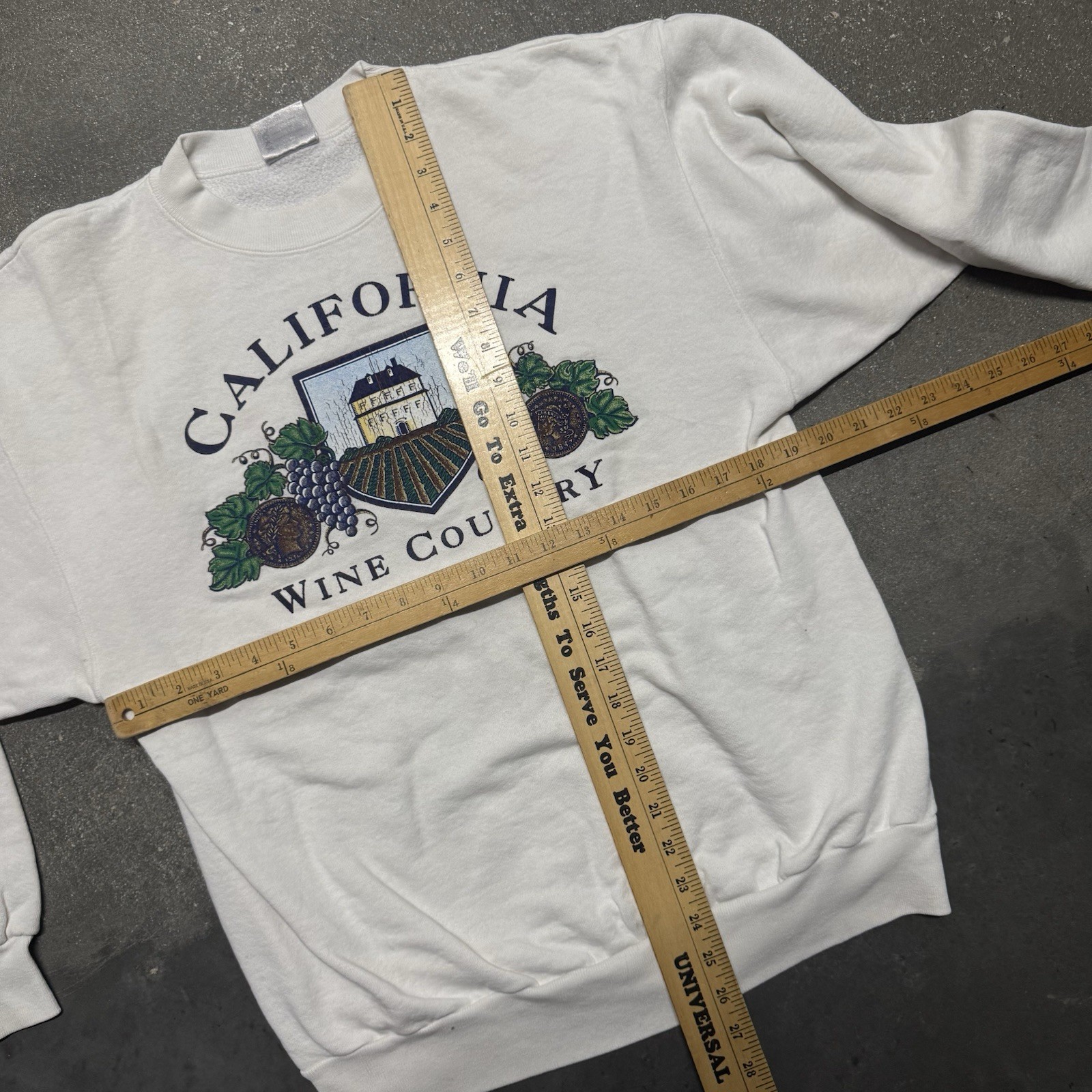 Vintage 90s California Wine Country white graphic sweater See Measurements gallery