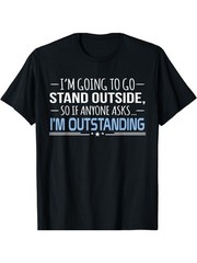 1pc Men’s “I’m Outstanding” Funny Sarcasm Graphic T-Shirt – 100% Cotton, Cr