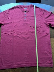 Duluth Trading Co Relaxed Fit Longtail Tall Mens L Short Sleeve Pocket Henley