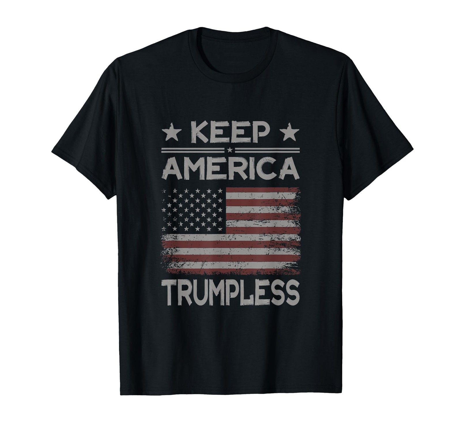 Keep America Trumpless - Anti Trump Distressed American Flag T-Shirt gallery