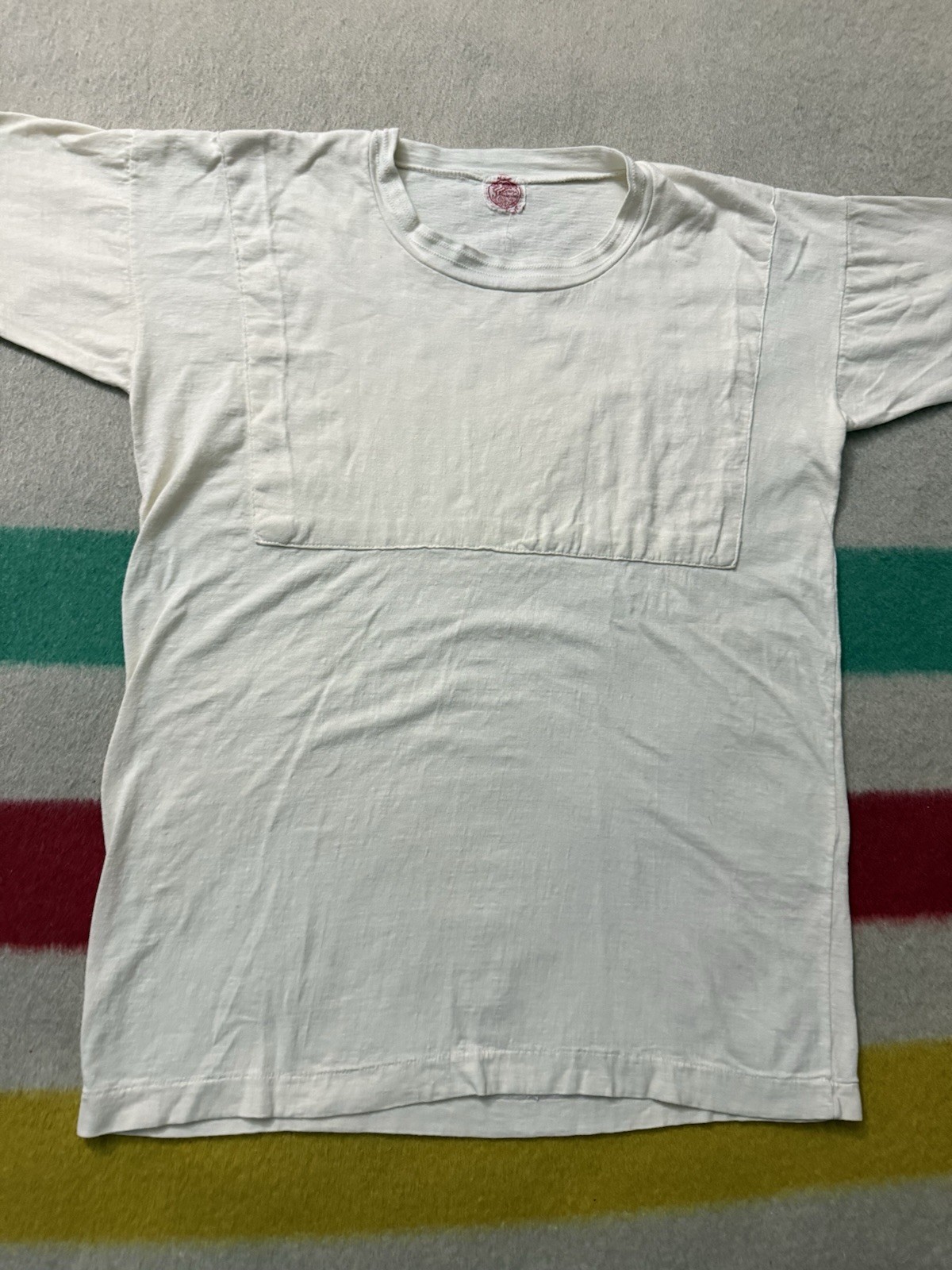 Vintage 30s 40s Paneled White Blank Tee Jersey All 100% Cotton 20.5x27x28 Rare gallery