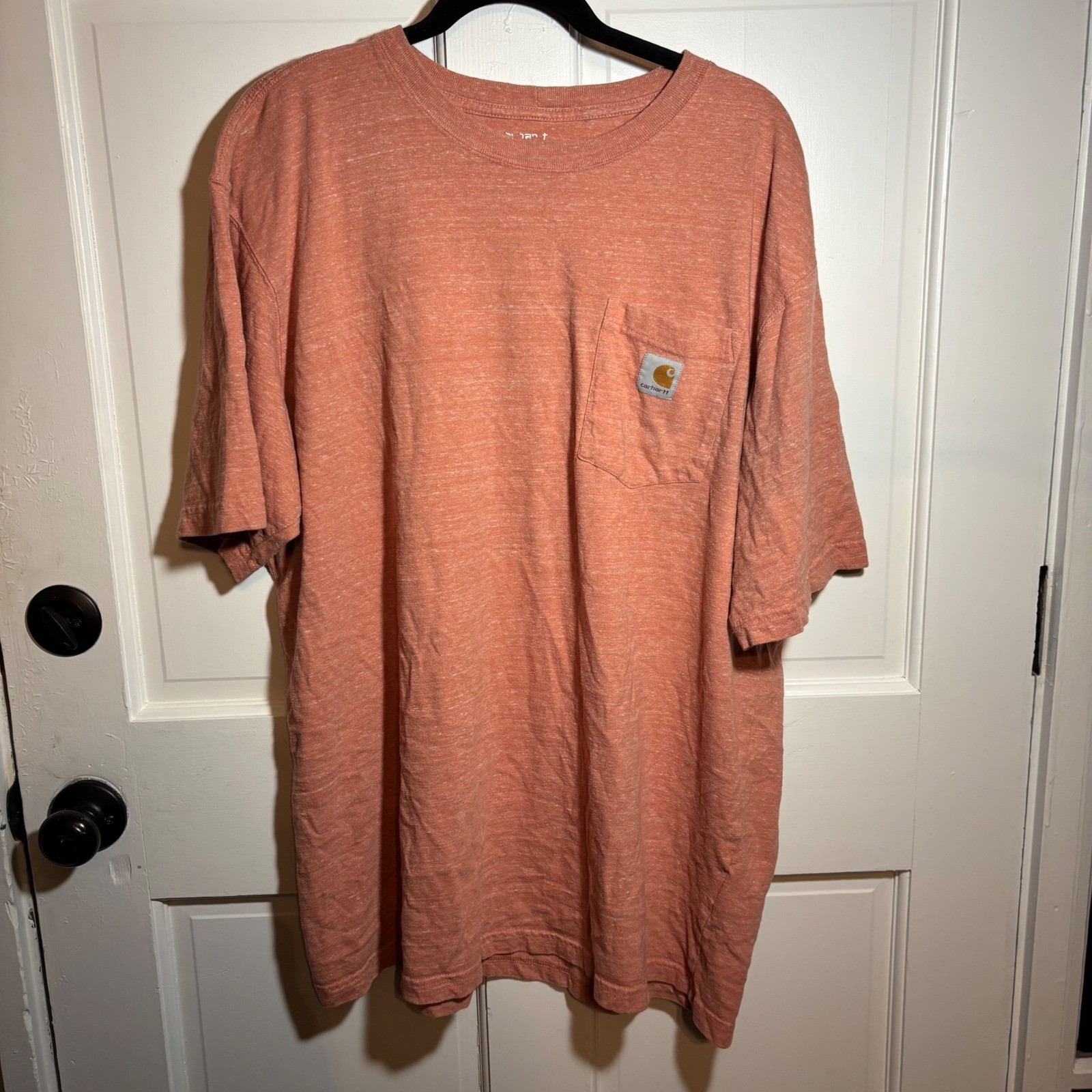 Carhartt Mens Loose Fit Heavyweight Pocket T-Shirt Heather Coral Orange XL gallery