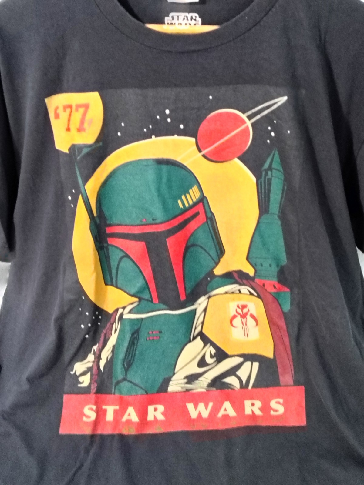 Star Wars Boba Fett T-shirt Black Retro '77 Bounty Hunter Tee 2xlarge: B120 gallery