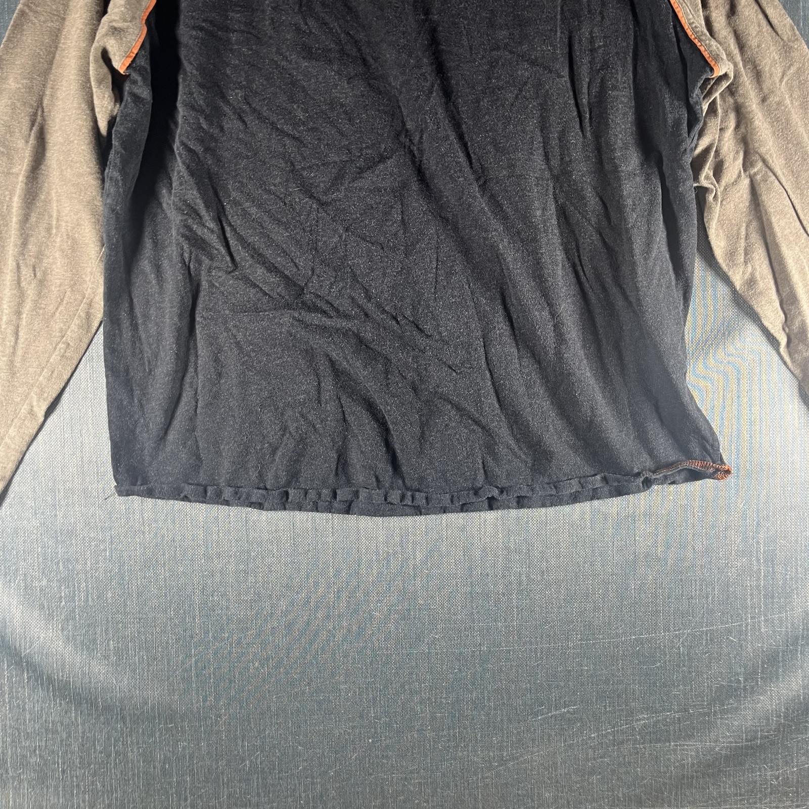 Carbon2Cobalt Shirt Mens Large Long Sleeve V Neck Raglan Contrast Casual Pullove gallery
