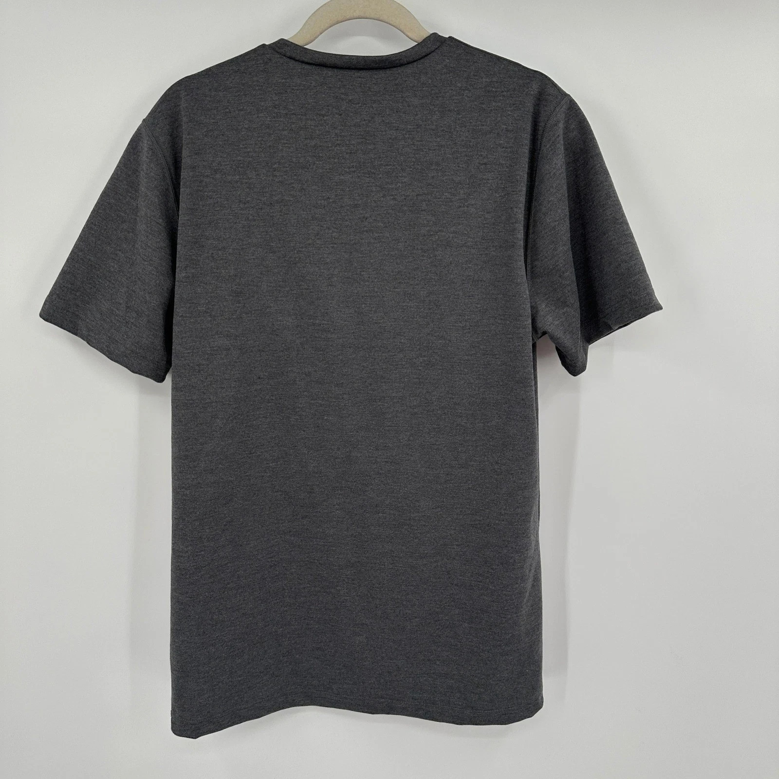 Lalabu Gray Shirt Men's V -Neck Swaddle Kangaroo Front Pocket Stretch sz L gallery