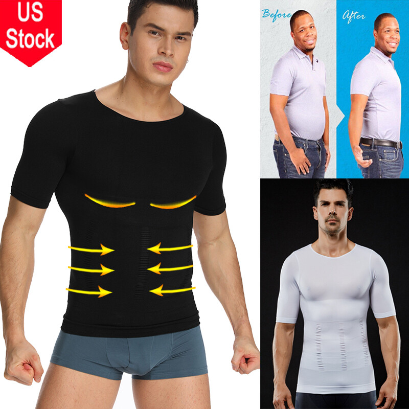 Men Slimming Body Shaper Posture Corrector Vest Abdomen Compression T-Shirt Tops gallery