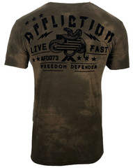 AFFLICTION Men’s T-shirt FREEWILL Short Sleeve Skull Tattoo Biker MMA