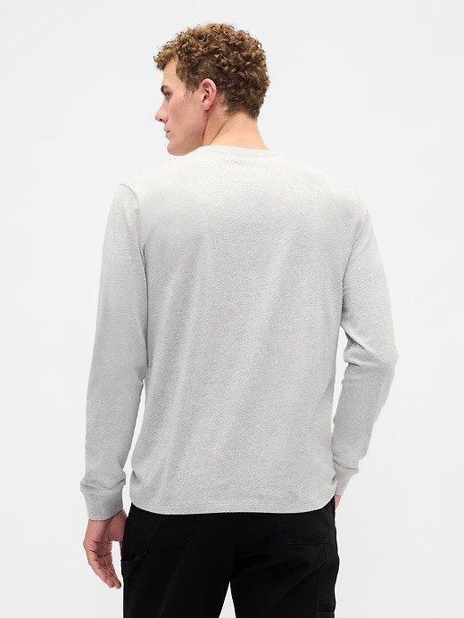 Gap Everyday Soft Long Sleeve Shirt Mens Medium Gray Crew Cotton Solid $30 MSRP gallery