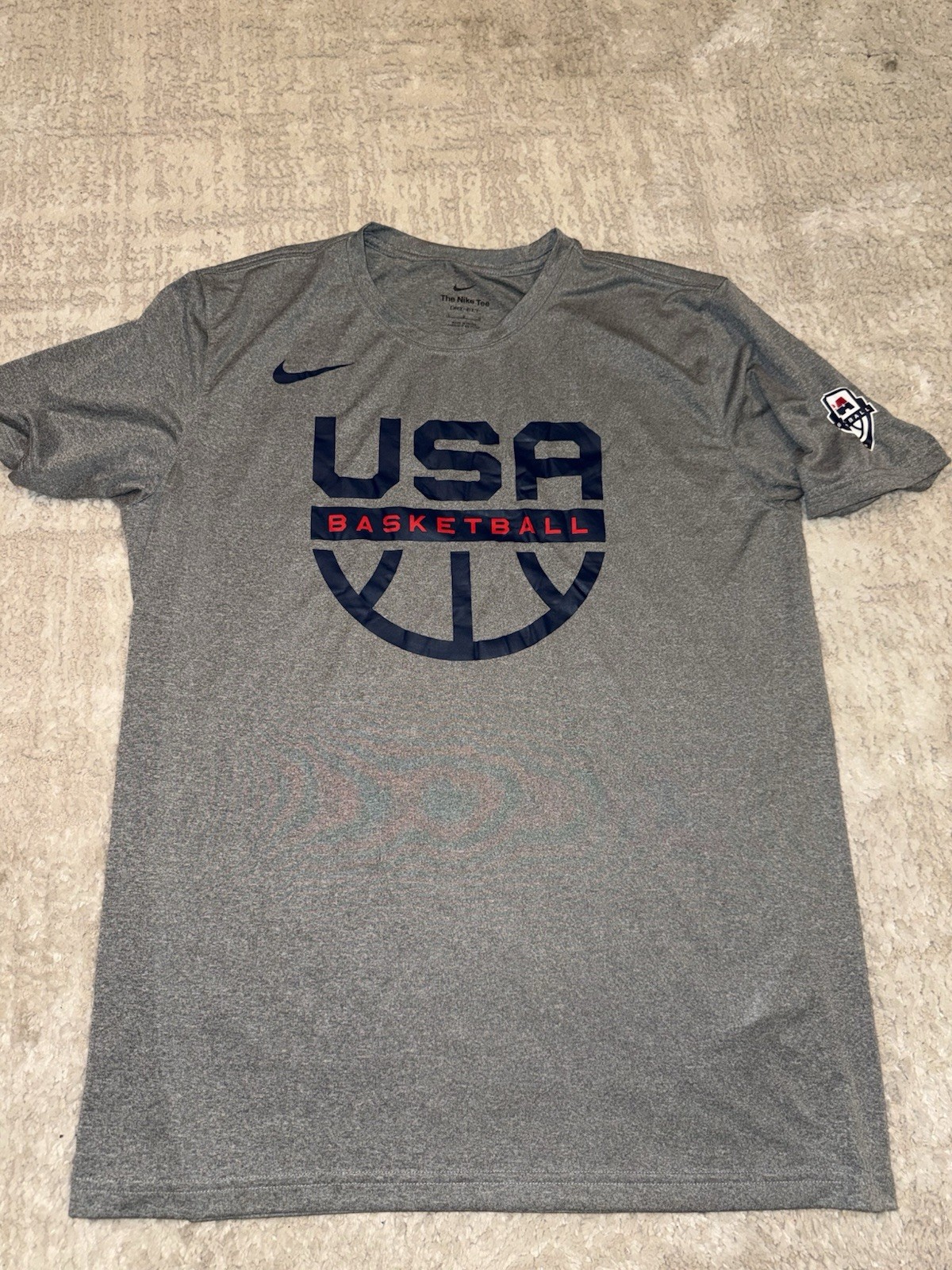 Nike Dri Fit USA Basketball Warm Up Team Issue Shirt Size Large Gray Grey gallery