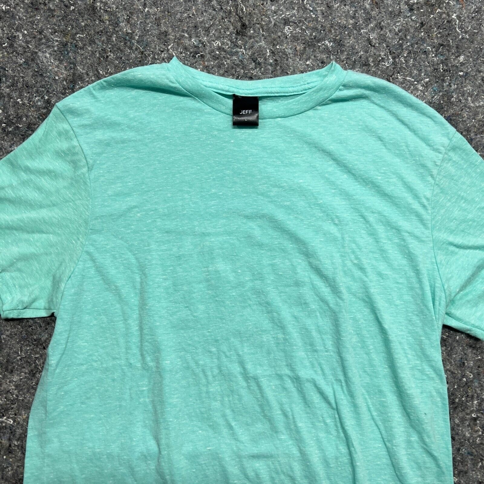 JEFF Mens Large Mint Green Heathered Short Sleeve Crew Neck Basic Tee Shirt gallery