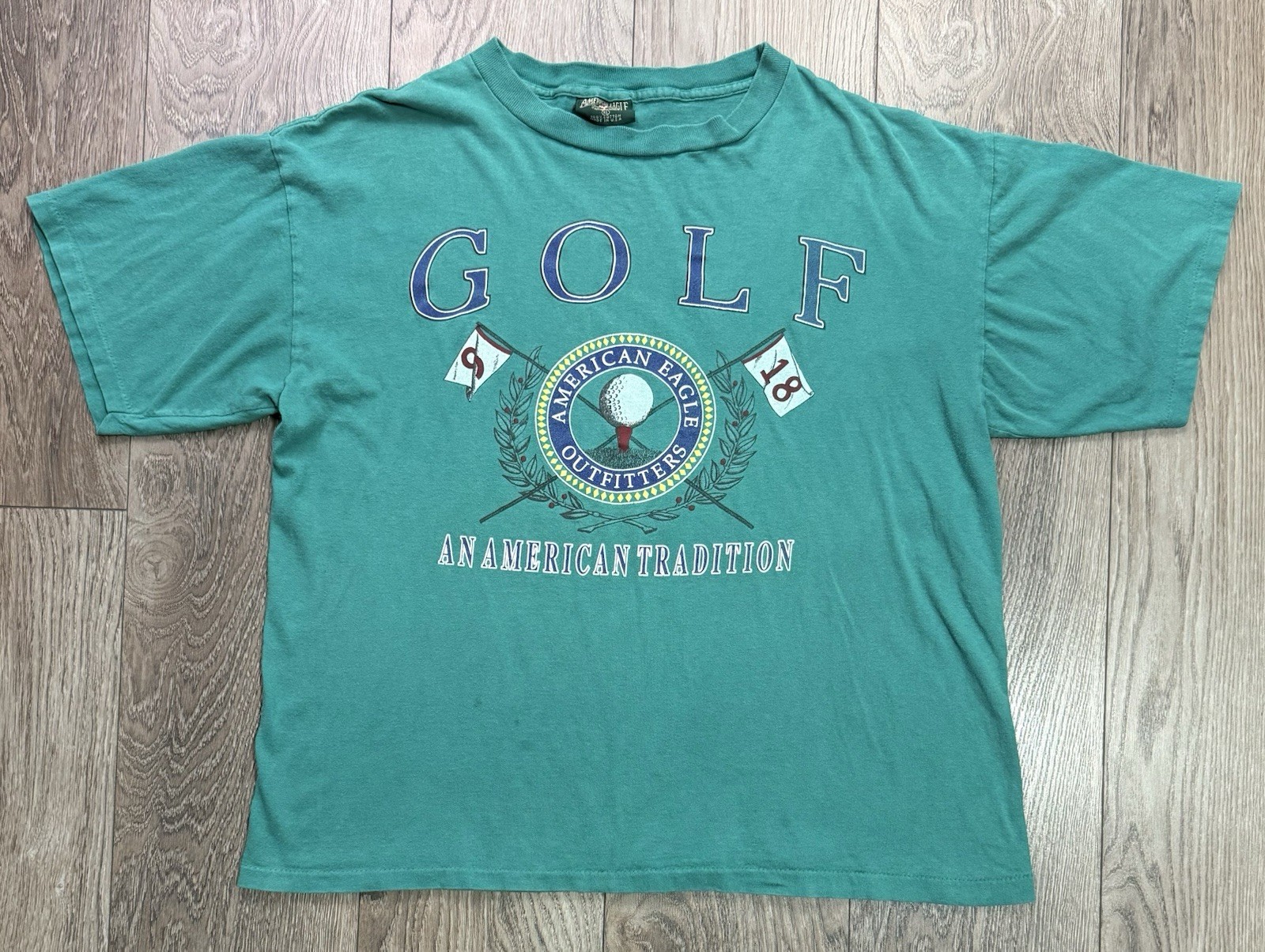 VINTAGE AMERICAN EAGLE AEO GRAPHIC T-SHIRT BOXY FIT SEE MEASUREMENTS STAINED
