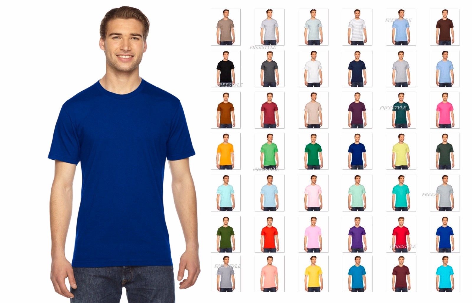 2001W American Apparel Fine Jersey 100% cotton Tee Short Sleeve Unisex T-Shirt gallery