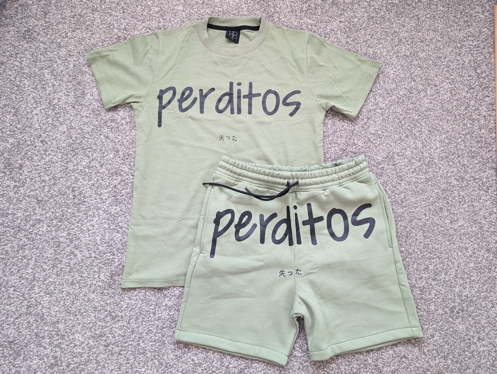 Perditos Shirt Shorts Set Mens Large Green Casual Lost Outdoor Summer Holiday