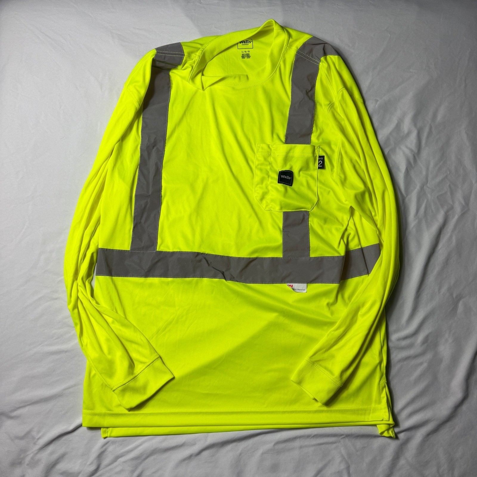 Walls Workwear Mens ANSI Class 2 High Visibility Reflective Safety Shirt Yellow gallery
