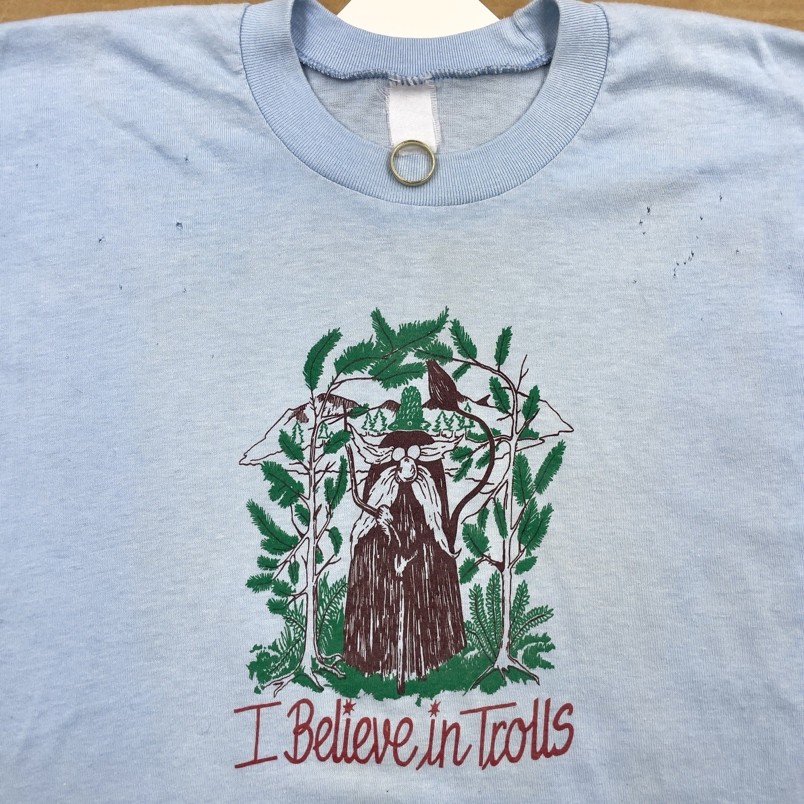 VTG 80s “I Believe In Trolls” 20” x 27” Fantasy D&D Tolkien T Shirt gallery