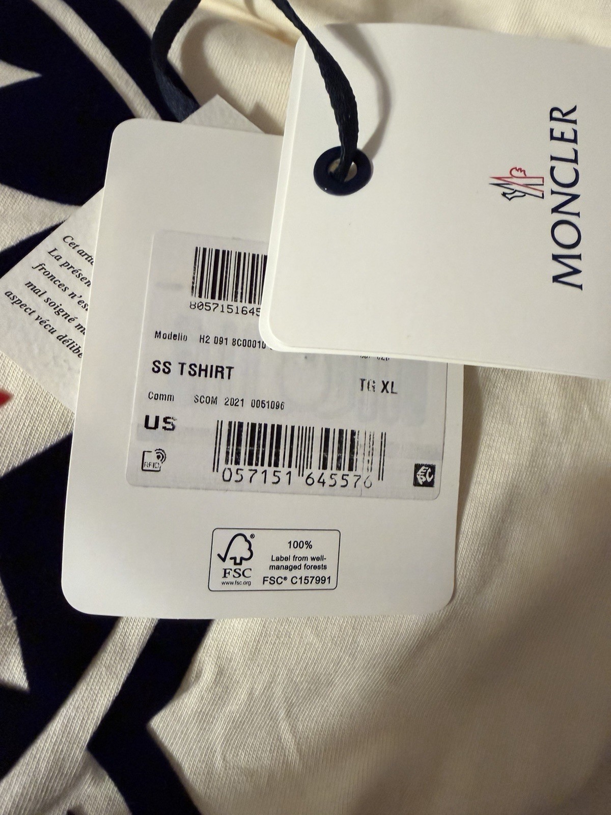 Moncler Maglia Cotton T Shirt Size XL Brand New With Tags Retail $360 gallery