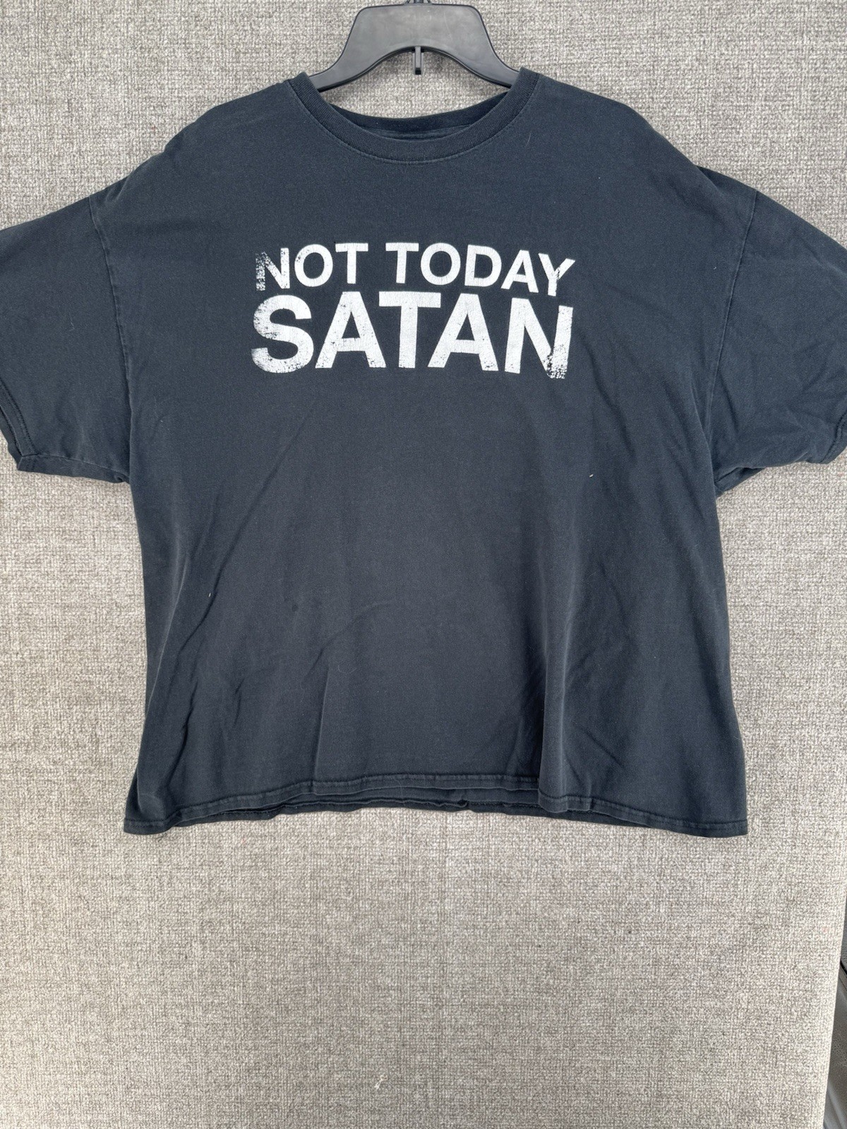 Spencer's Unisex Not Today Satan Graphic T Shirt Black White Sz Unknown , Issues gallery