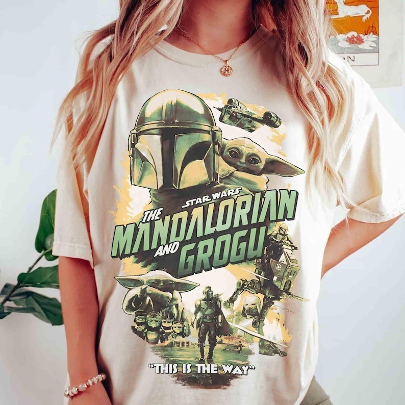 Vintage The Mandalorian And Grogu T-Shirt S-5XL gallery