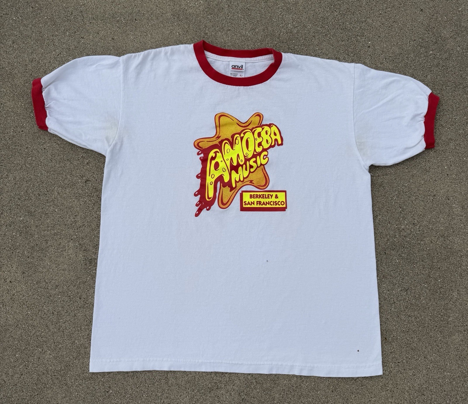 Vintage 90s 00s Amoeba Music San Francisco Band Promo Records T-Shirt Large WORN gallery