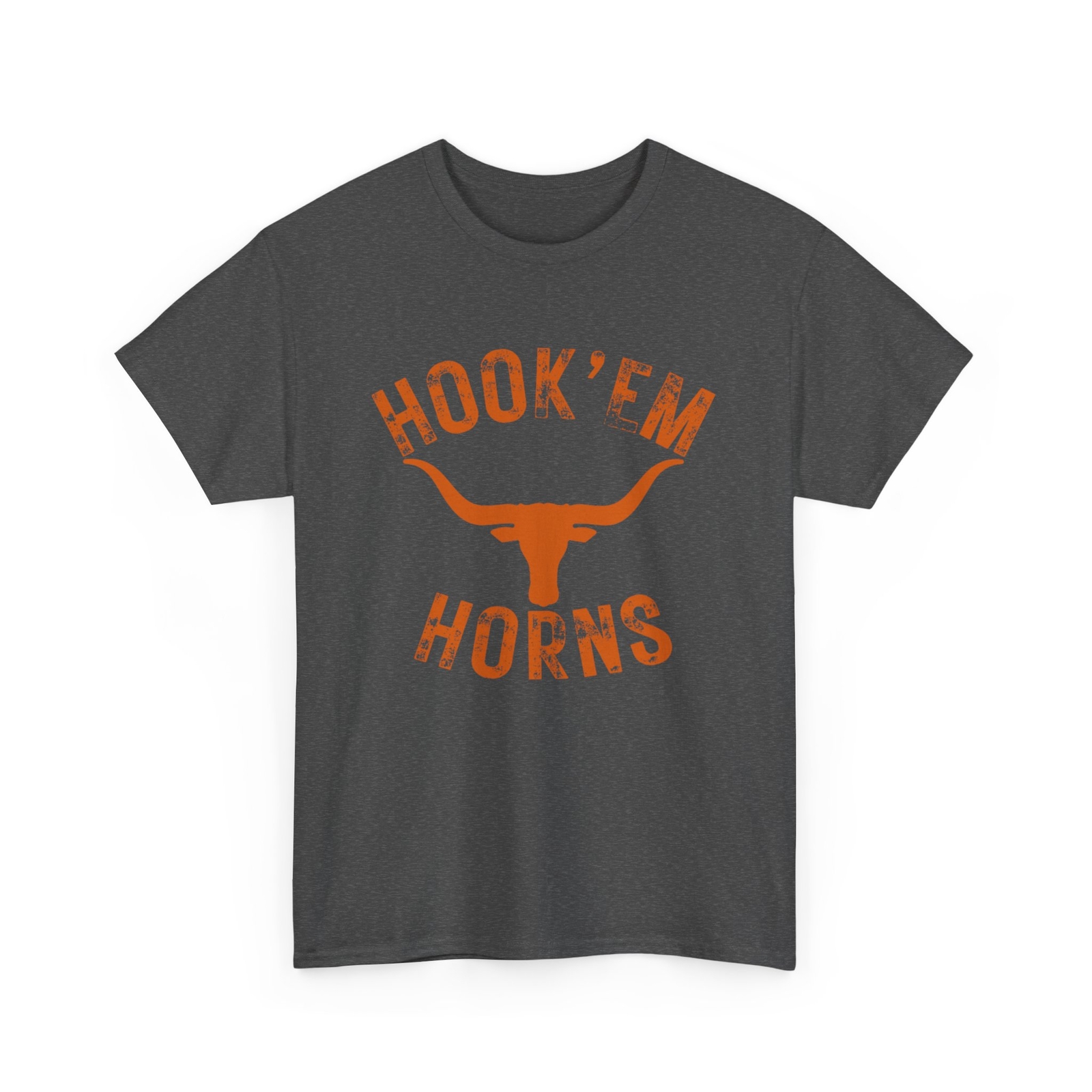 Hook’em Horns State of Texas Bull Head with Longhorns Design T-Shirt