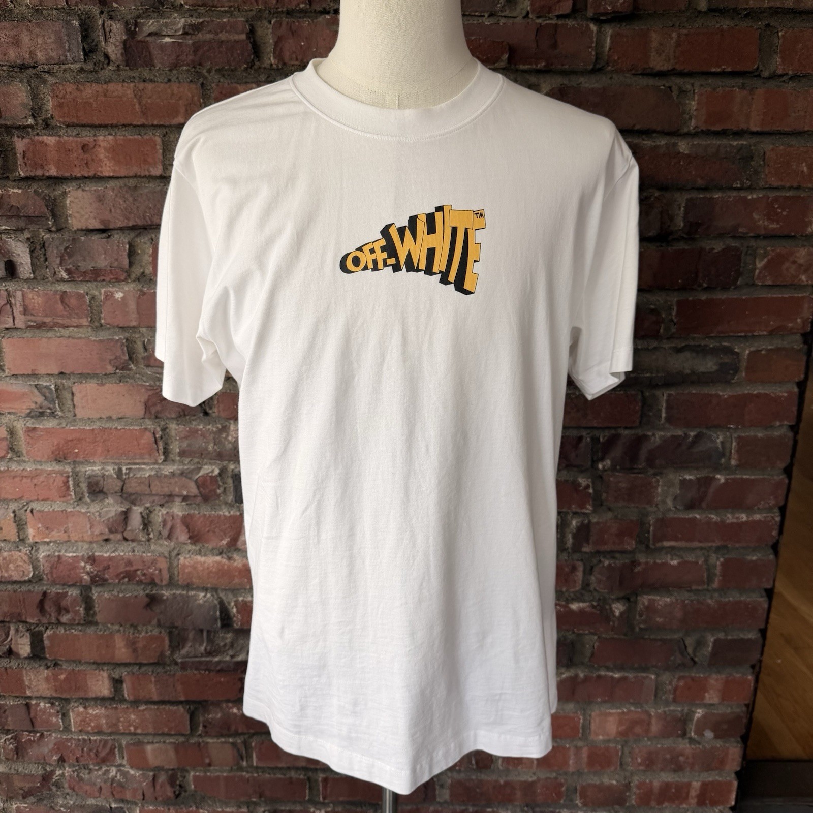 Off-White Main Label Arrows Graphic T-Shirt White Yellow Black Men’s XL Cotton gallery