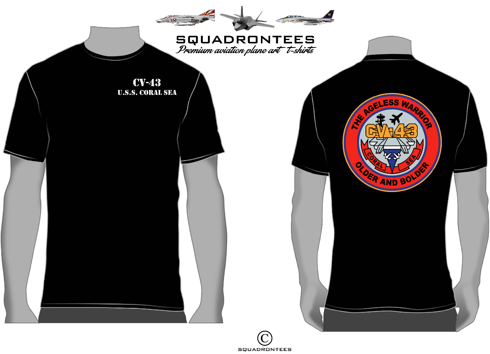 CV-43 Oldest and the Boldest - Squadron T-Shirt, USN Licensed T-Shirt gallery