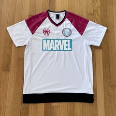Spider Man Gwen Stacy Baseball Jersey Mens Large White Pink Marvel Rare