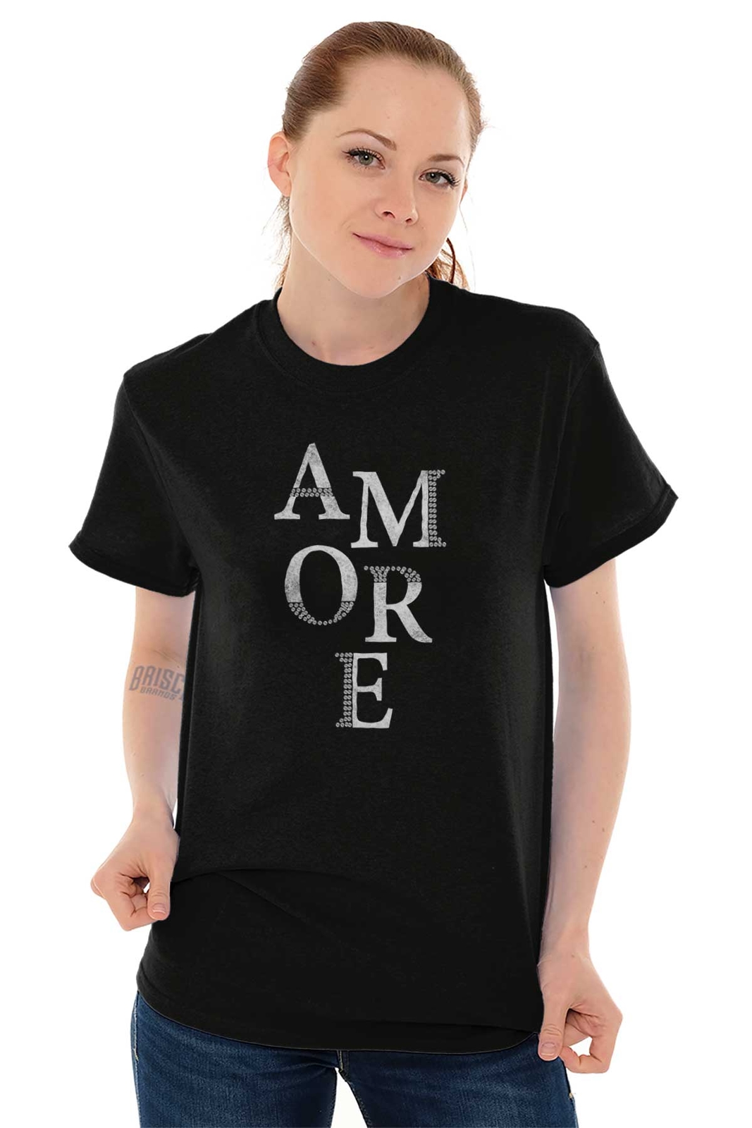 Amore Love Couple French Designer Graphic Womens Ladies Short Sleeve T Shirt gallery