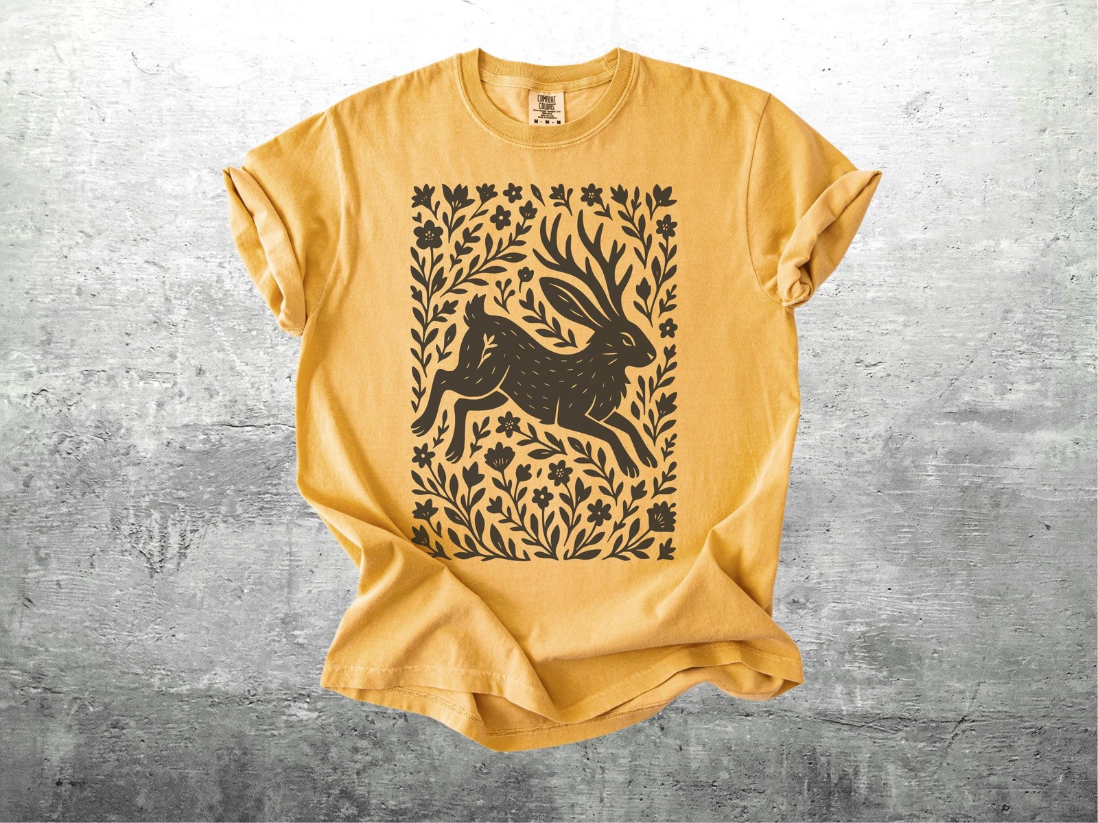 Jackalope Shirt, Dark Cottagecore, Fairycore, Goblincore, Dark Academia, Floral gallery