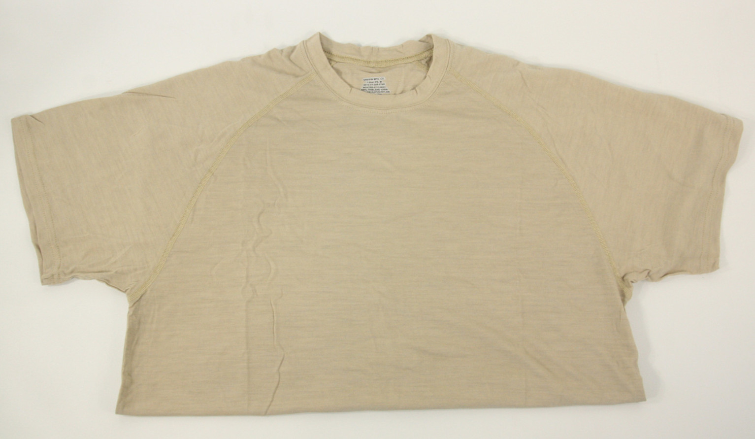 LOT of 4 Griffin Mfg FREE Wool Rayon Nylon Blend T-Shirts in Beige Medium gallery