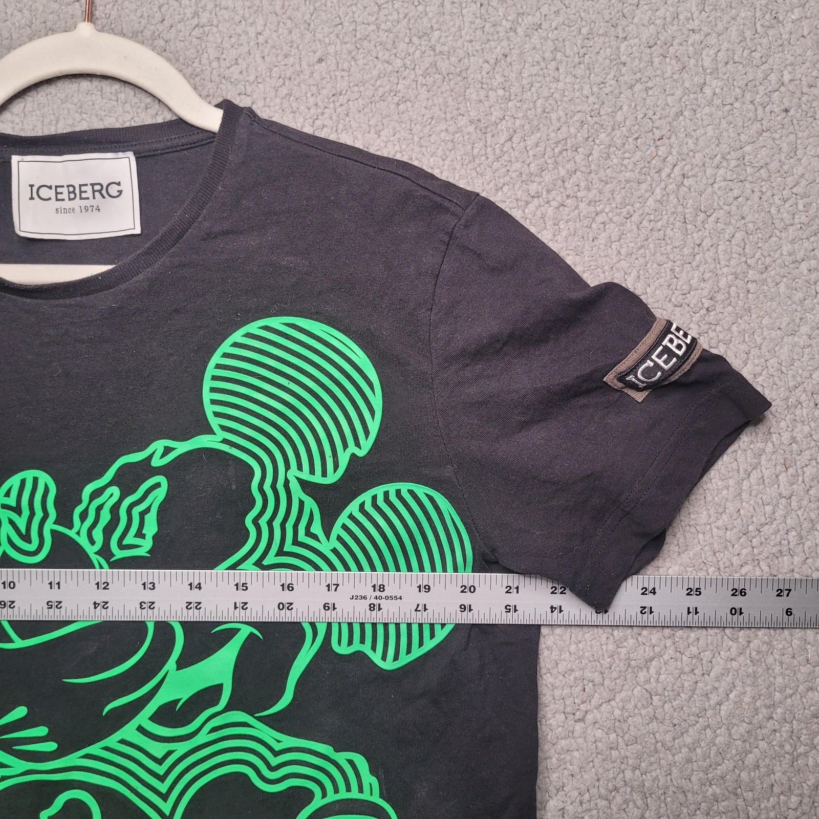 Iceberg T-Shirt Mens Large Black Neon Green Mickey Mouse Disney Cartoon Graphic gallery