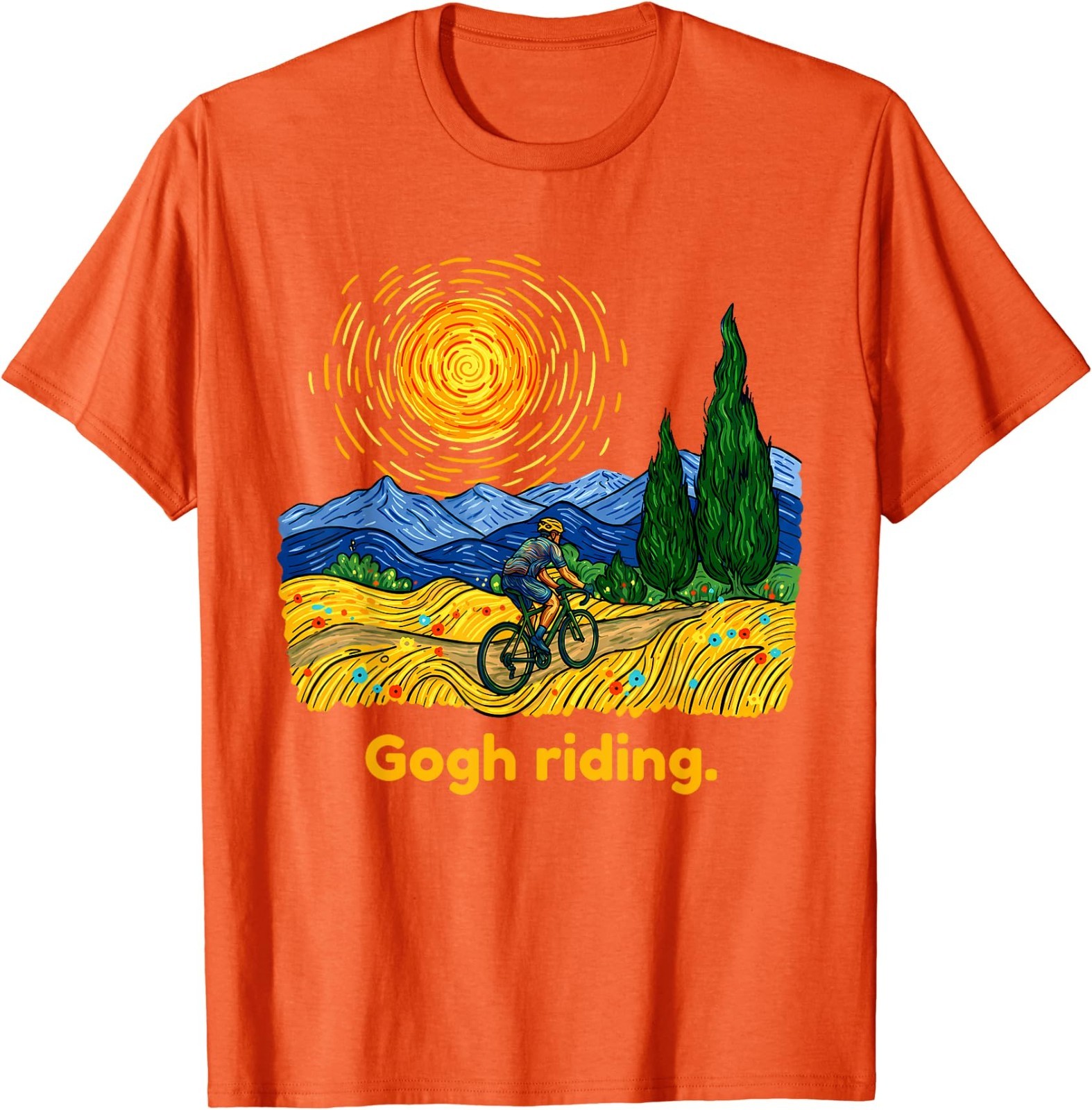 Gogh Riding Funny Cycling Van Gogh Art Bike T-Shirt gallery