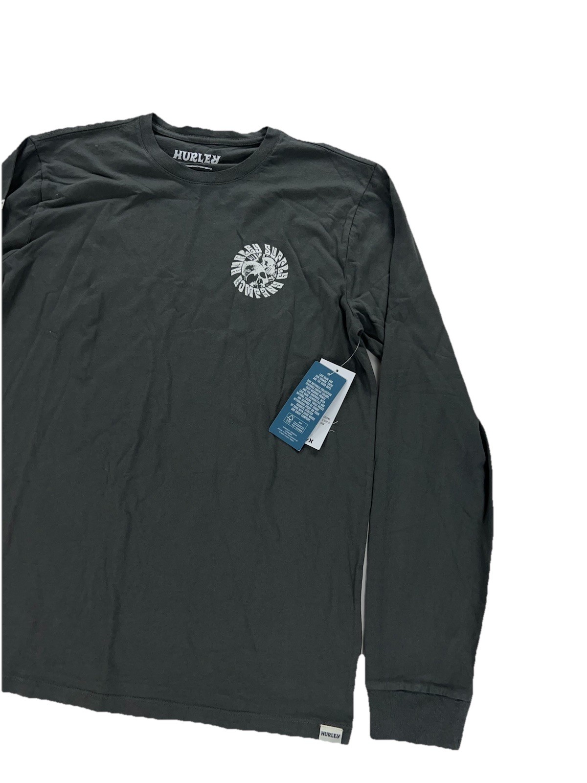 NEW Hurley Naturals Skull Mandala Long Sleeve Mens T Shirt Tee Surf Gray gallery