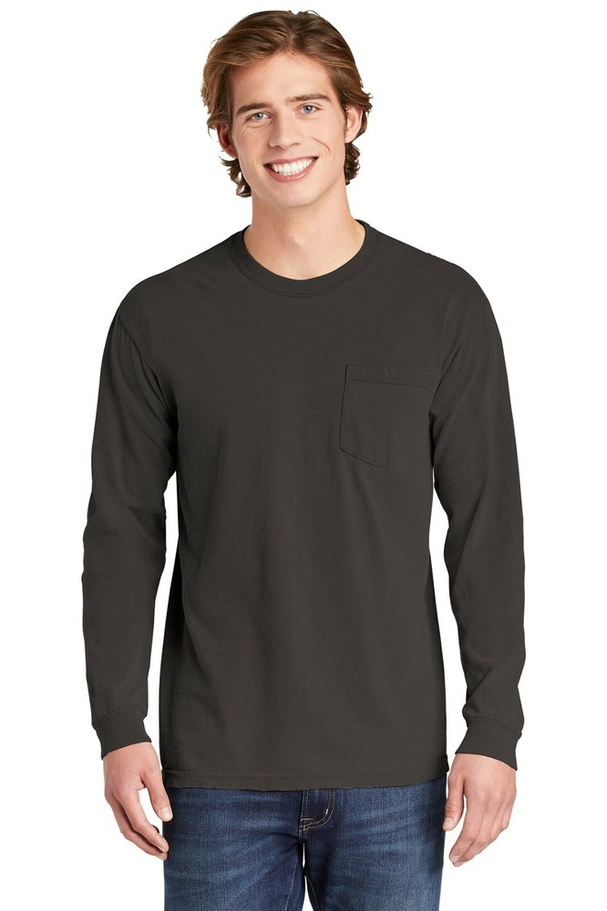 COMFORT COLORS Mens Long Sleeve Heavyweight Ring Spun T-Shirt With Pocket 4410