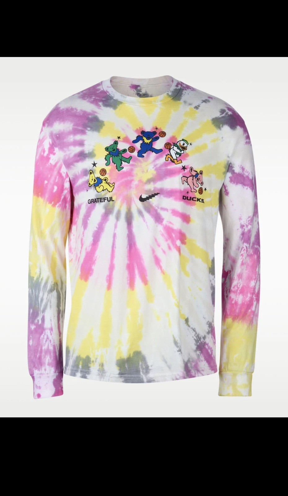 NIKE OREGON GRATEFUL DEAD FRIEND OF THE DUCK TIE-DYE LONG SLEEVE SHIRT WARM UP gallery