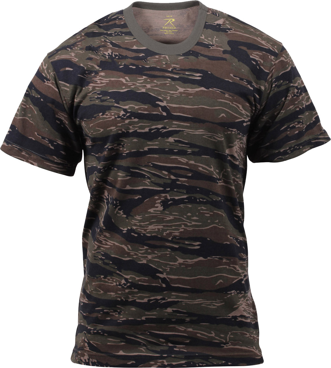 Mens Tiger Stripe Camouflage Tactical Military Short Sleeve T-Shirt gallery