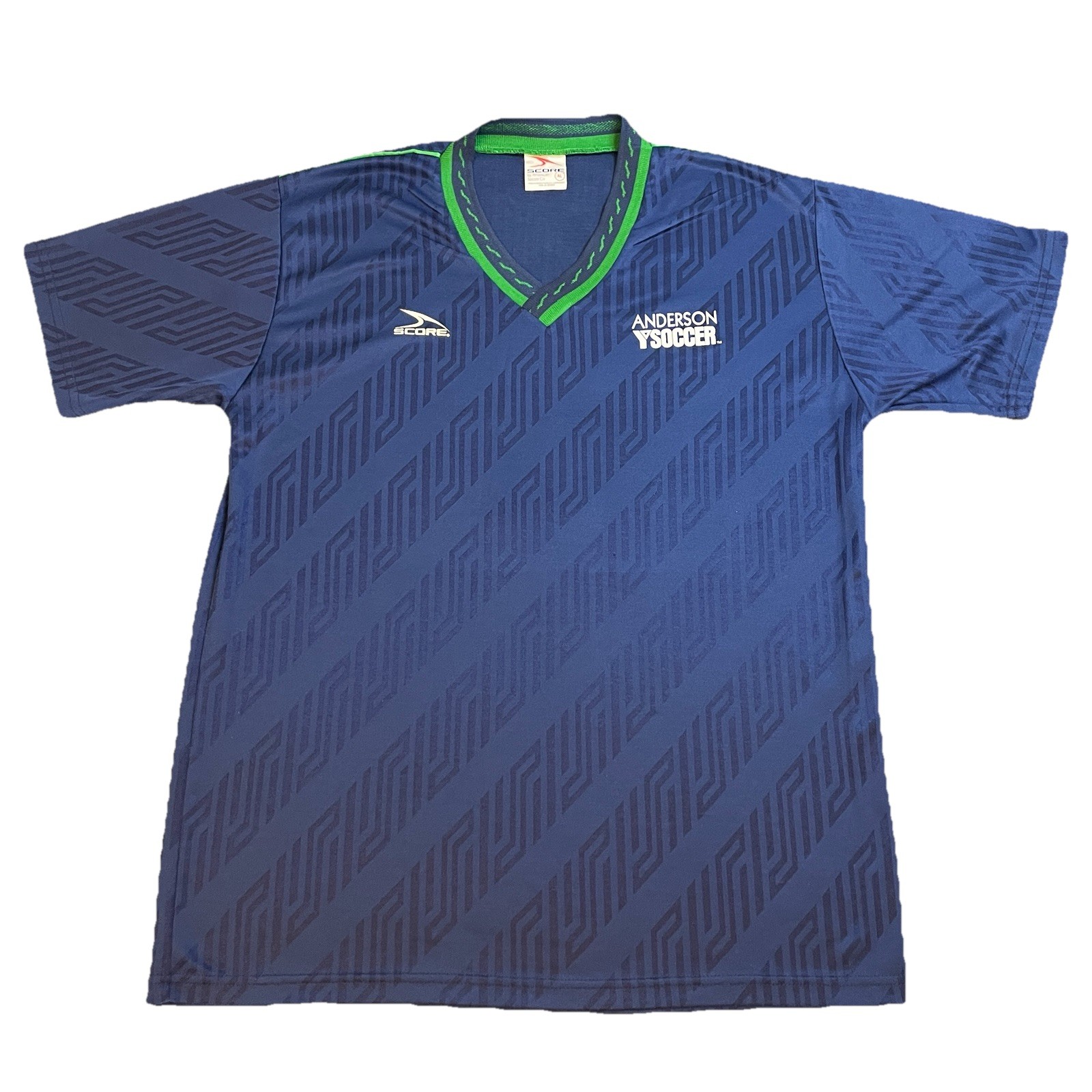 Vintage 90s YMCA Soccer T-Shirt Men’s Large Blue/Green Sports Sportswear Hipster